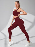 Women’s Workout Sets 2 Piece - Seamless Yoga Leggings and Cross-Strap